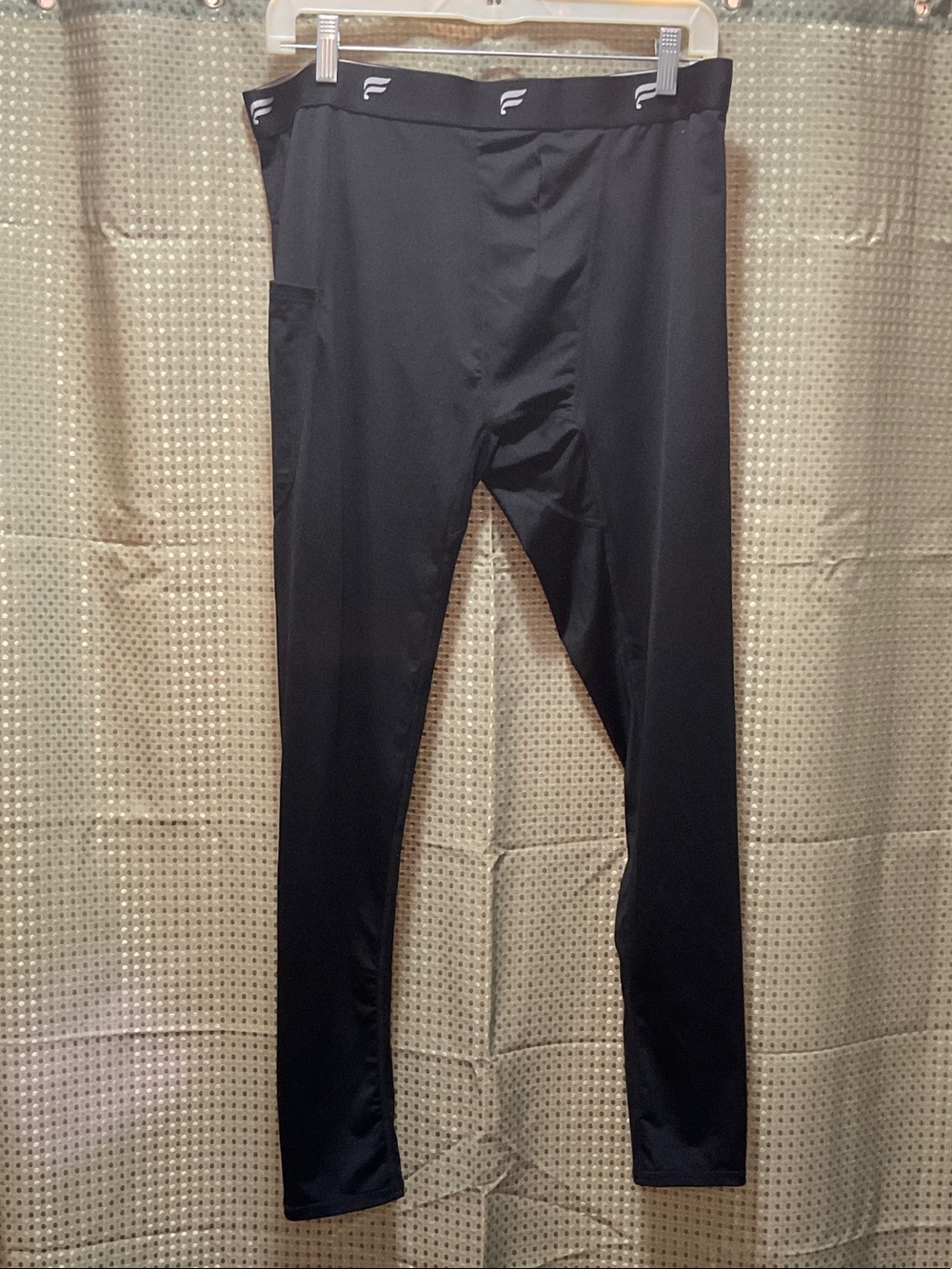 Fabletics Black Athletic Leggings with Logo Waistband